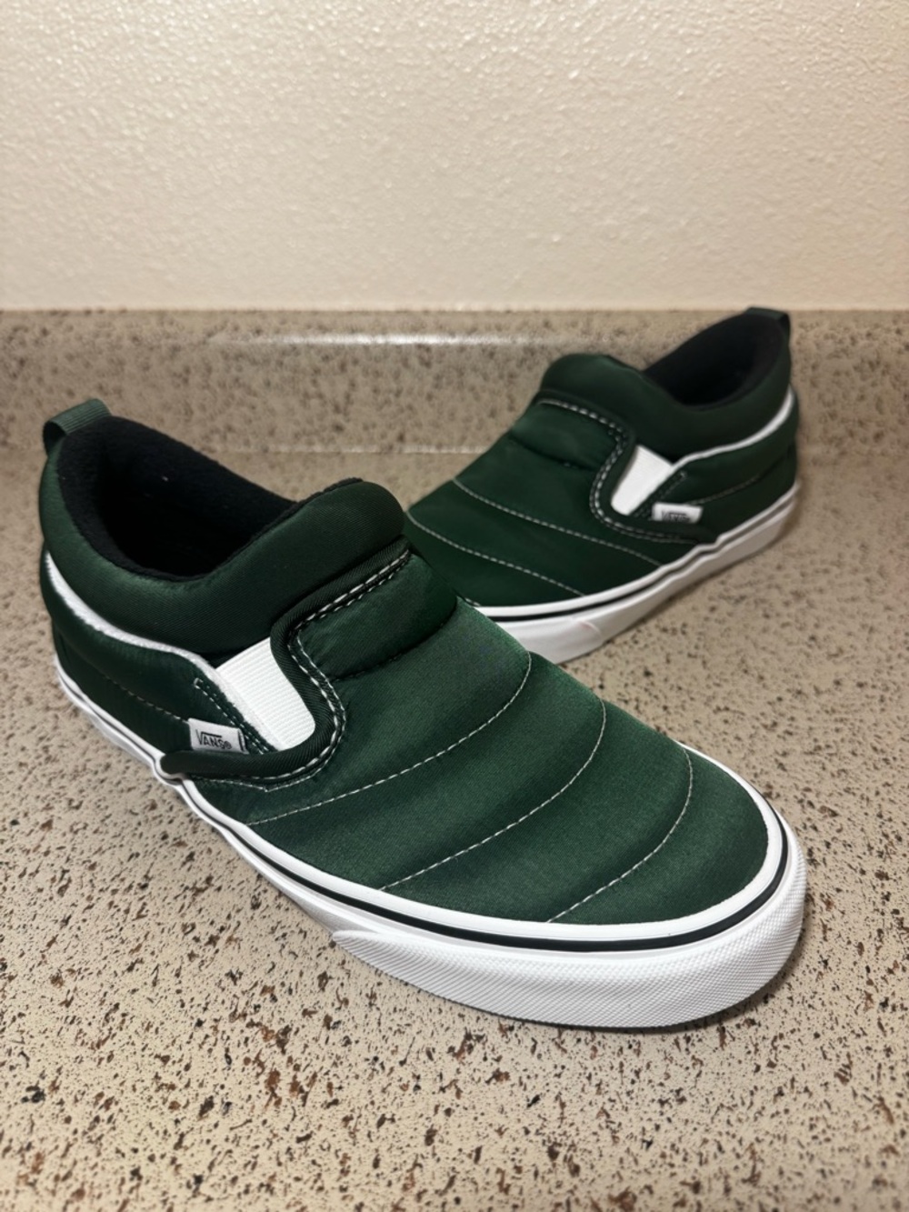 Vans Mens Slip-On Mid Green and White